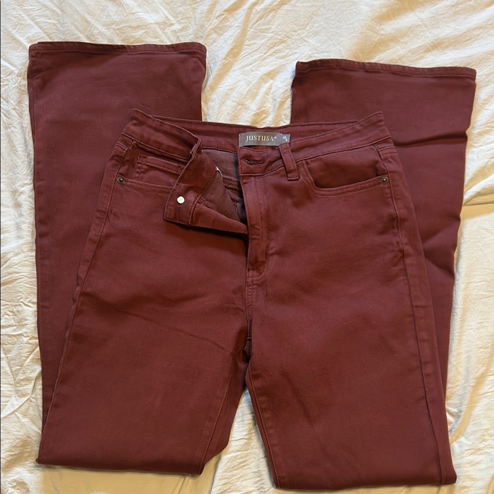 Just USA Red Straight Leg Jeans